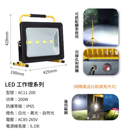 LED 200W手提工作燈