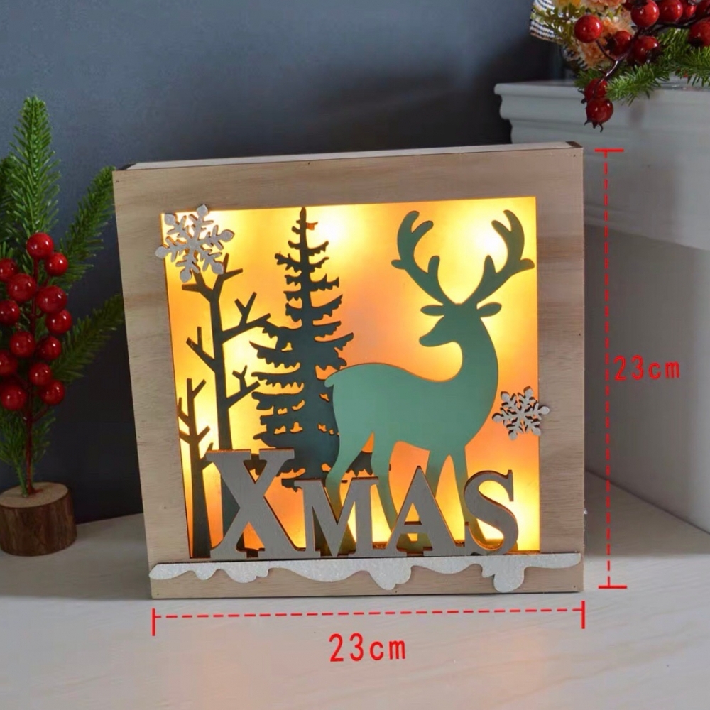 北歐風木質聖誕樹麋鹿