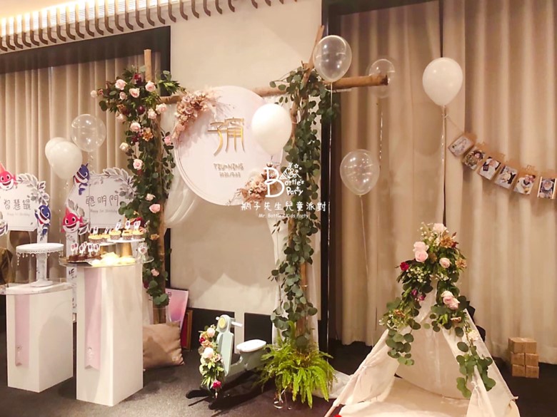 網美花藝風週歲布置