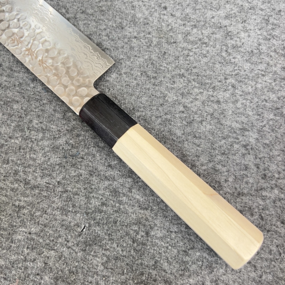 日本 堺孝行 AUS10 45層槌目大馬士革紋 菜切 和柄160mm