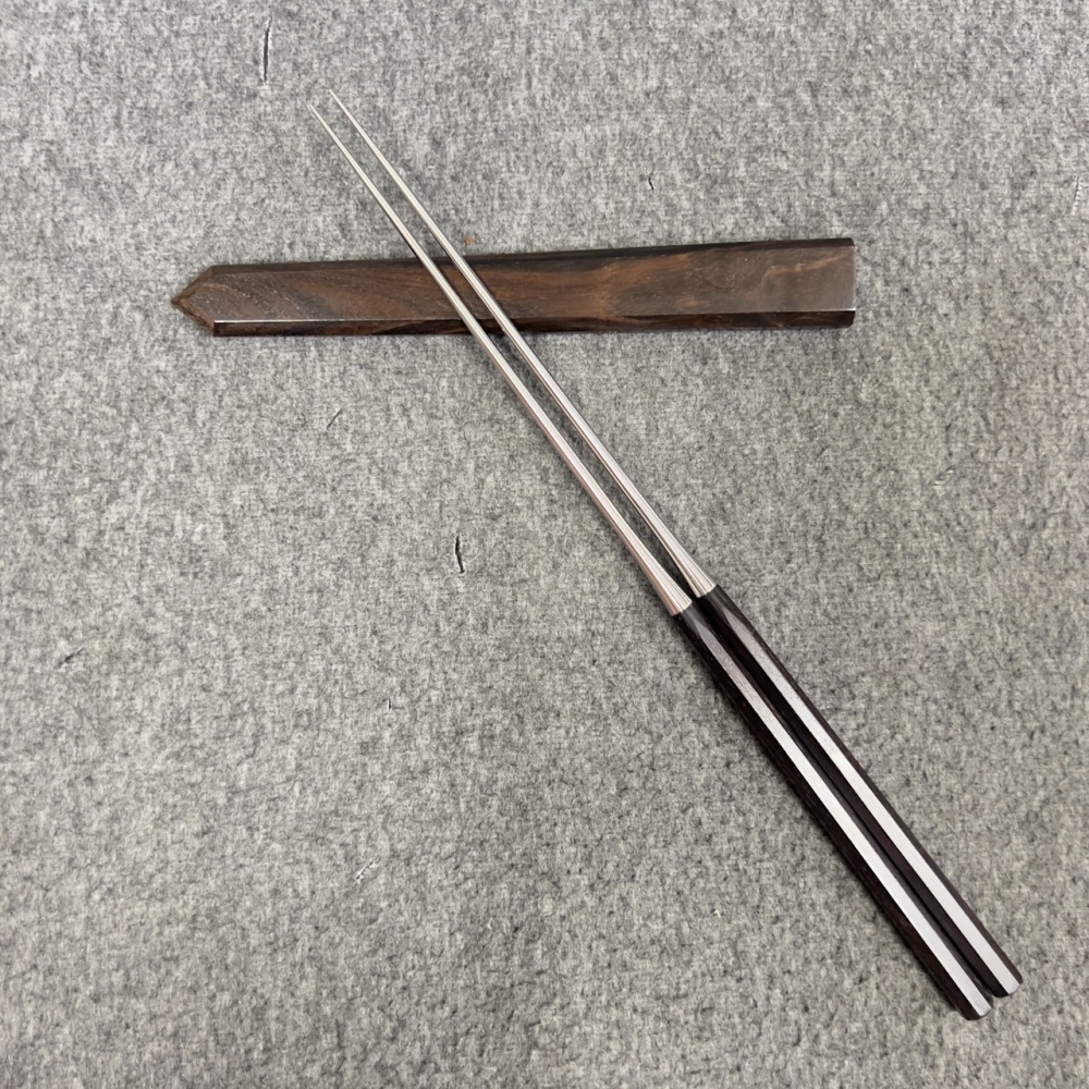 初心 黒檀盛箸·刺身筷｜黑檀筷鞘・附布卷收納