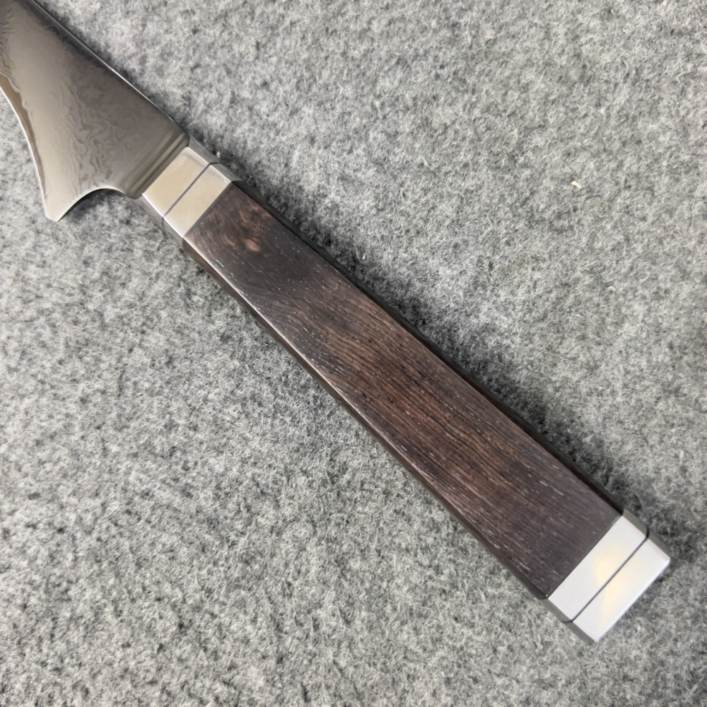 魚刀黑染大馬士革鋼19cm