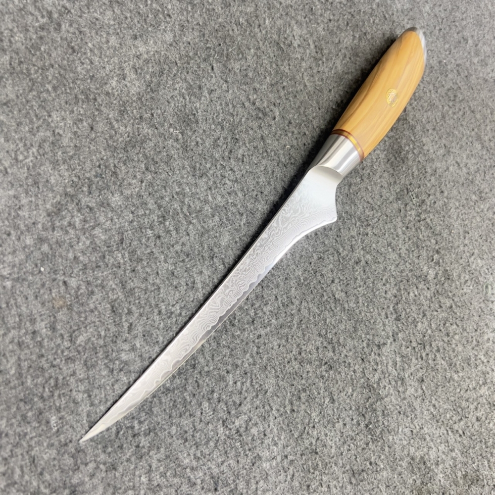 魚刀73層大馬士革鋼18.5cm