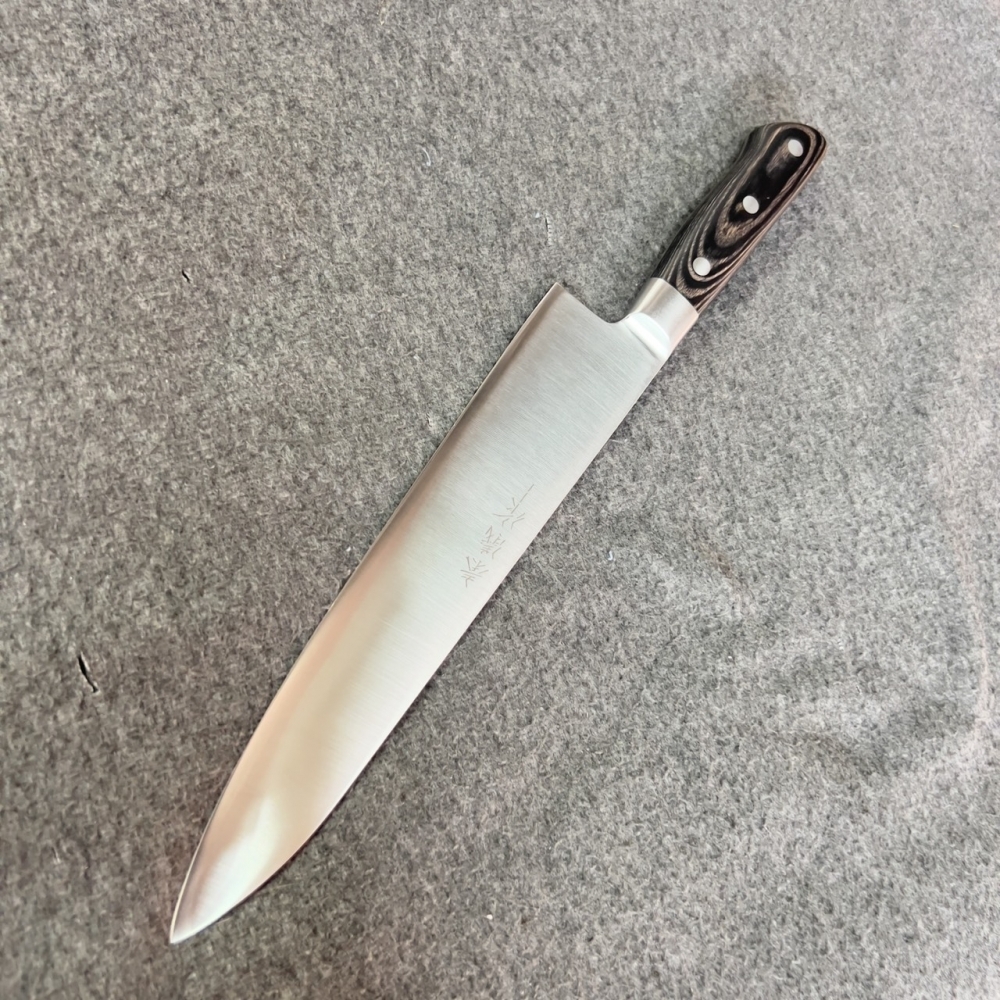 秦儀作口金柄洋式木柄牛刀240mm