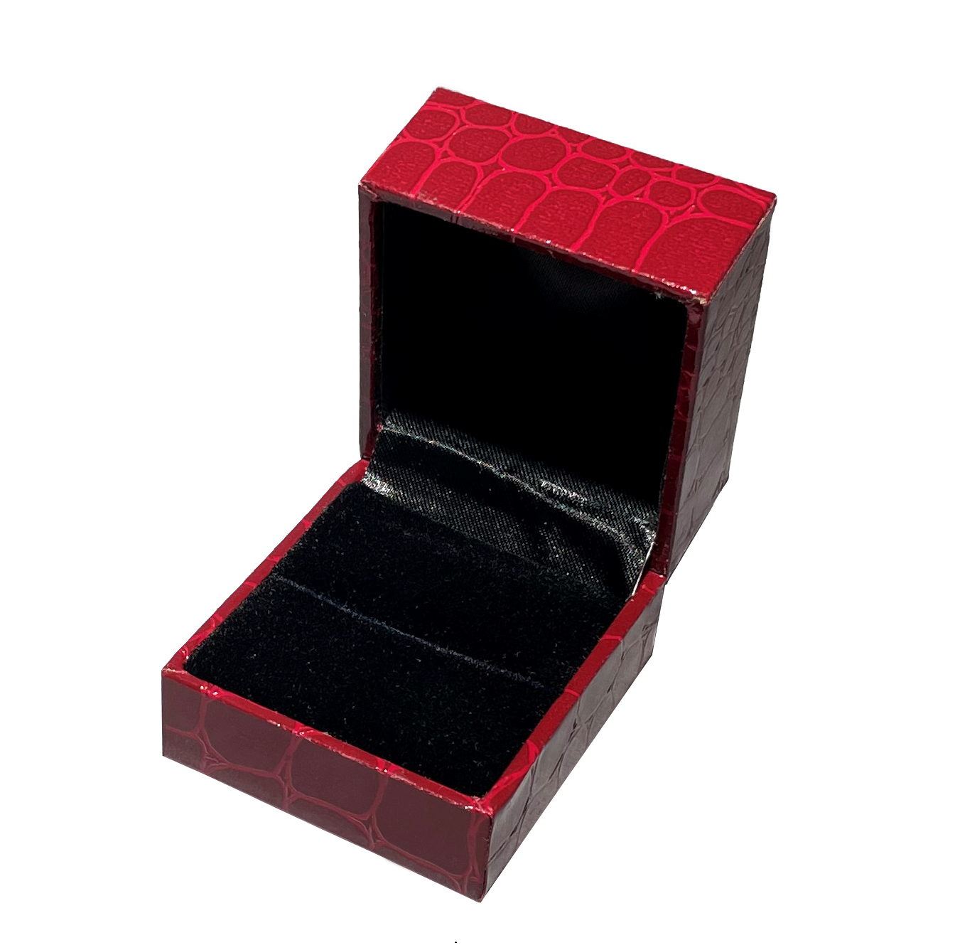 鱷魚紋戒指盒(紅/黑內襯)