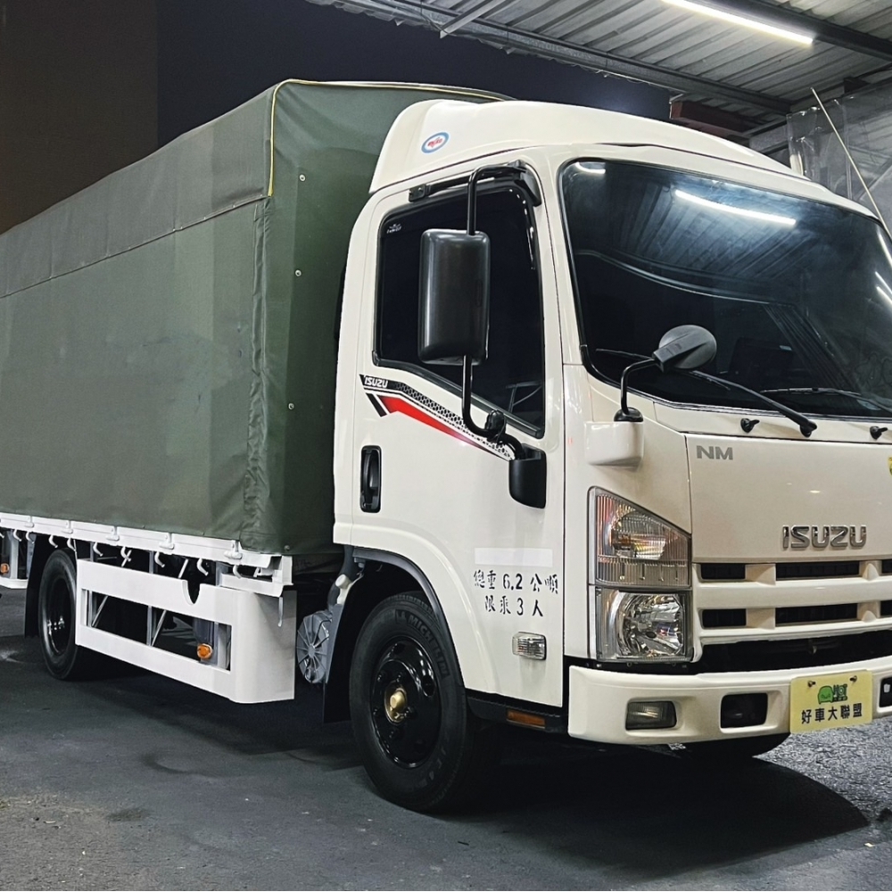 2022年 ISUZU 14尺半 6.2噸 花板 實跑7萬 原廠保養 固定式帆布 5尺外雙缸尾門 四錄行車記錄器