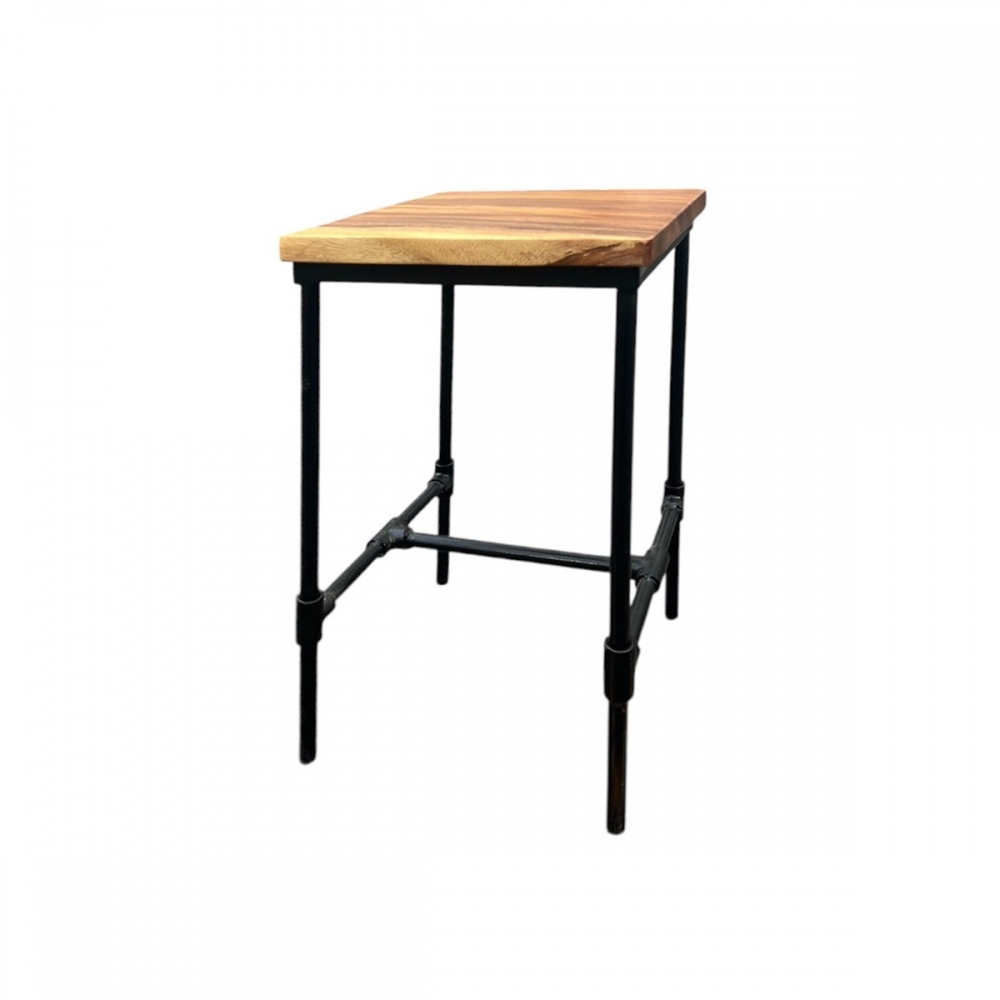 工業風原木切高腳椅