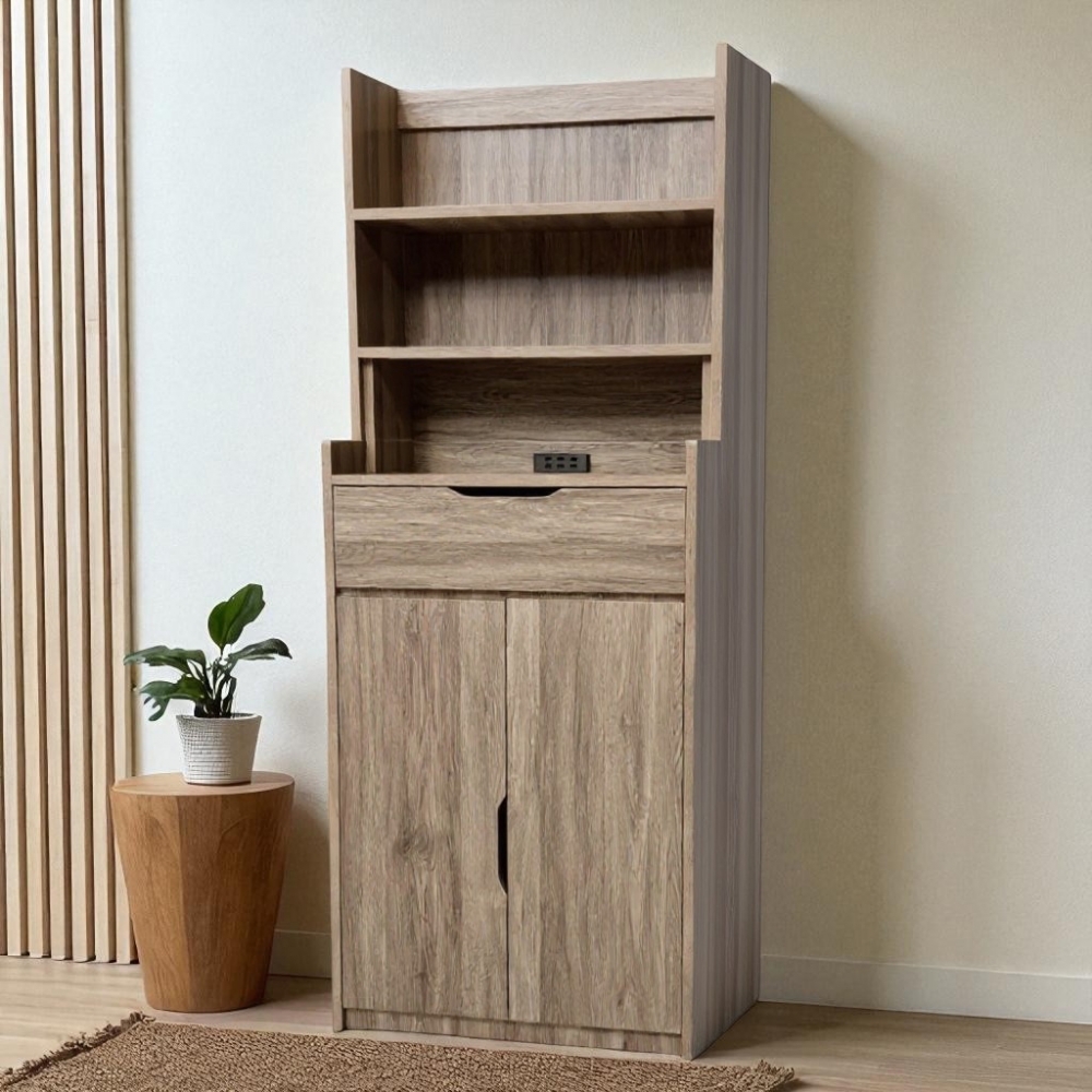 灰橡色插座玄關鞋櫃多