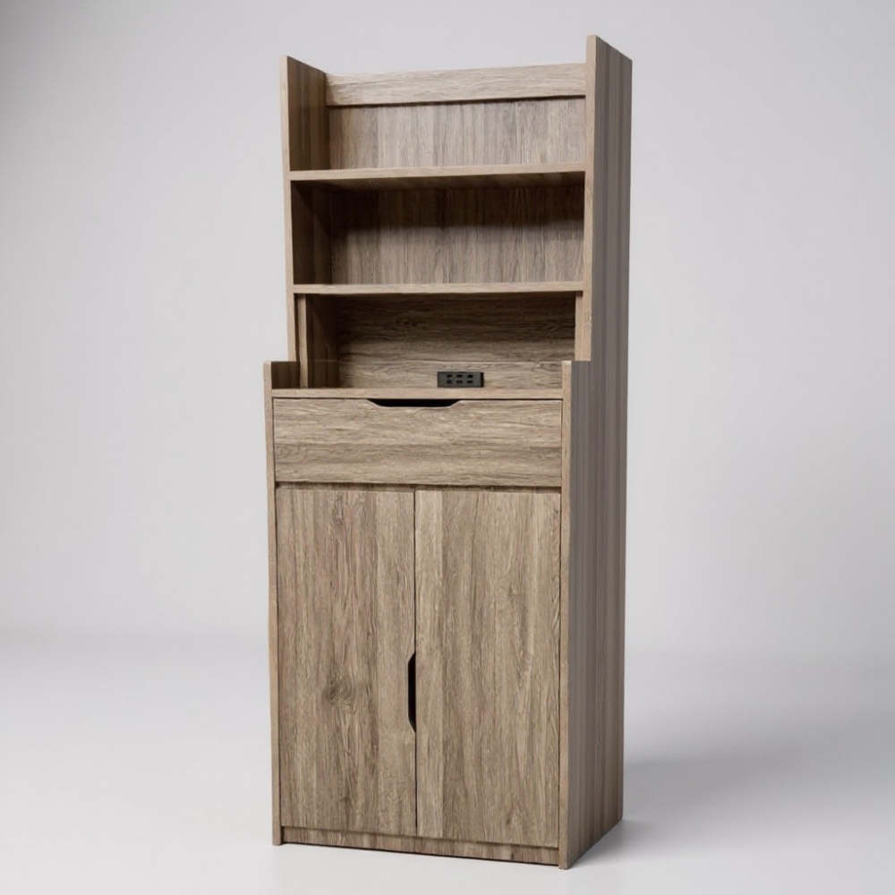 灰橡色插座玄關鞋櫃多層架收納櫃