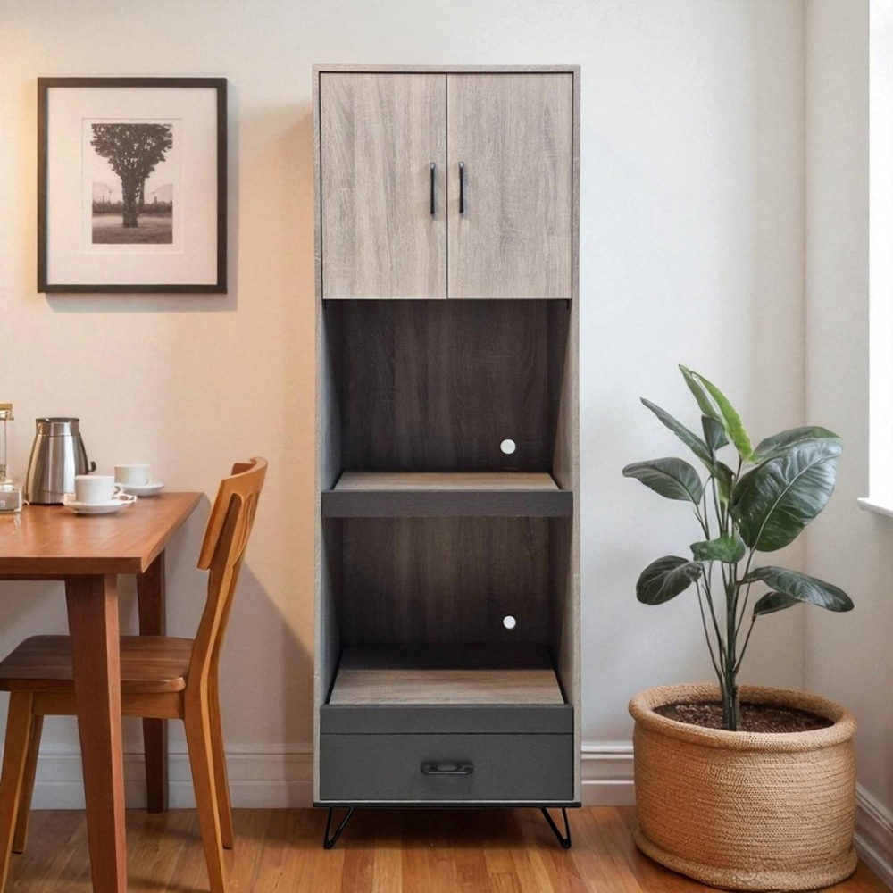 灰橡色木紋電器櫃餐邊