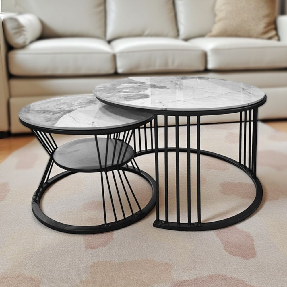 現代風岩板大小茶几