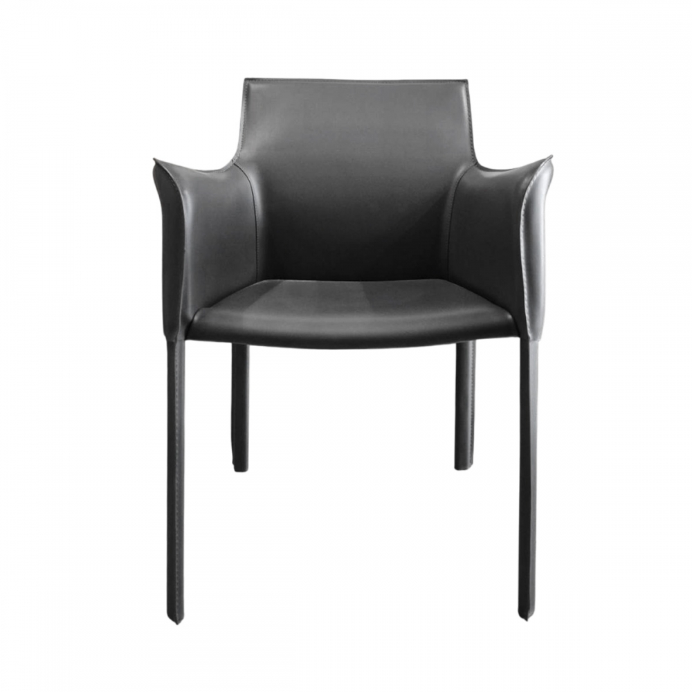 輕奢馬鞍皮革會客餐椅 (兩種顏色可選)