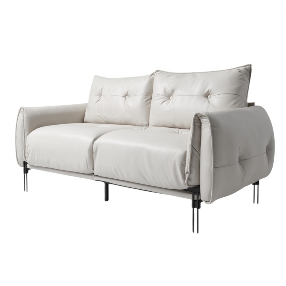 奶油白色厚彈雙人沙發 