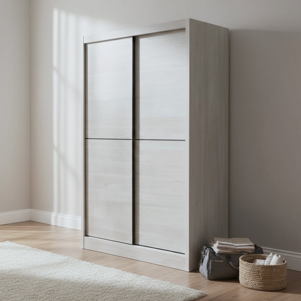 米可白木質4x7尺衣櫃