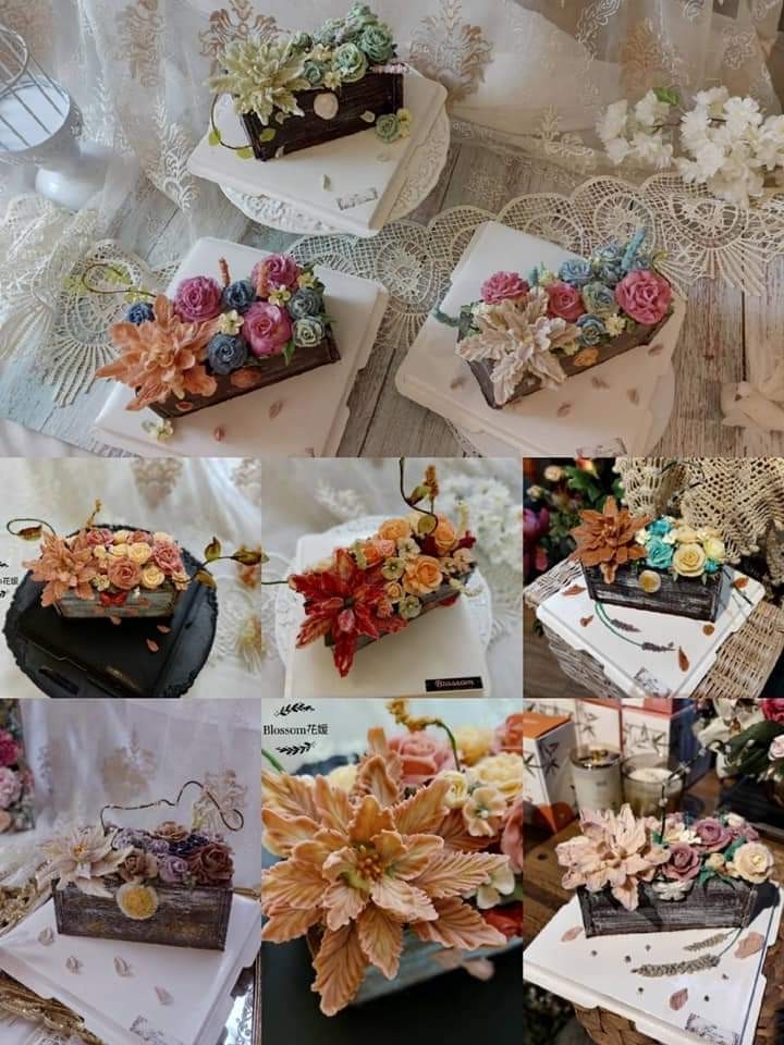 巧克力木盒裱花蛋糕