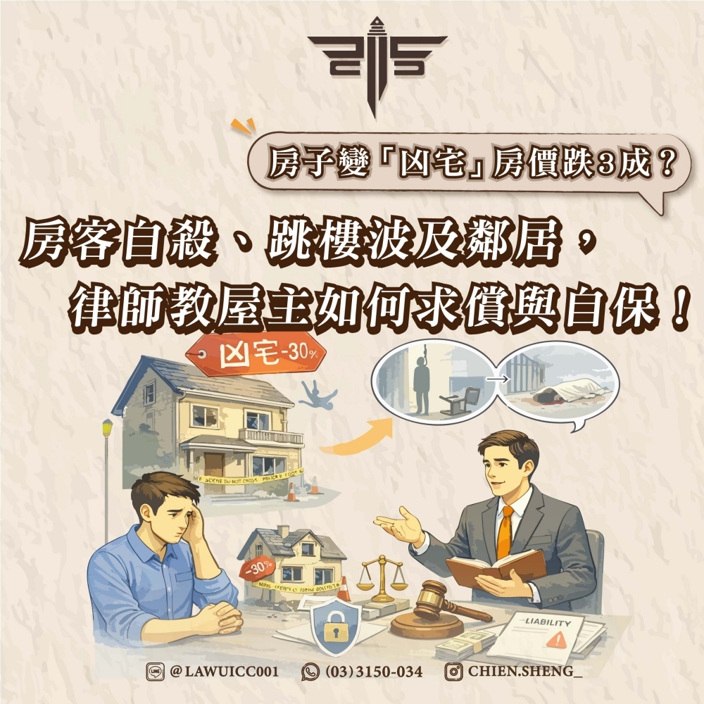 房子變「凶宅」房價跌3成？房客自殺、跳樓波及鄰居，律師教屋主如何求償與自保！