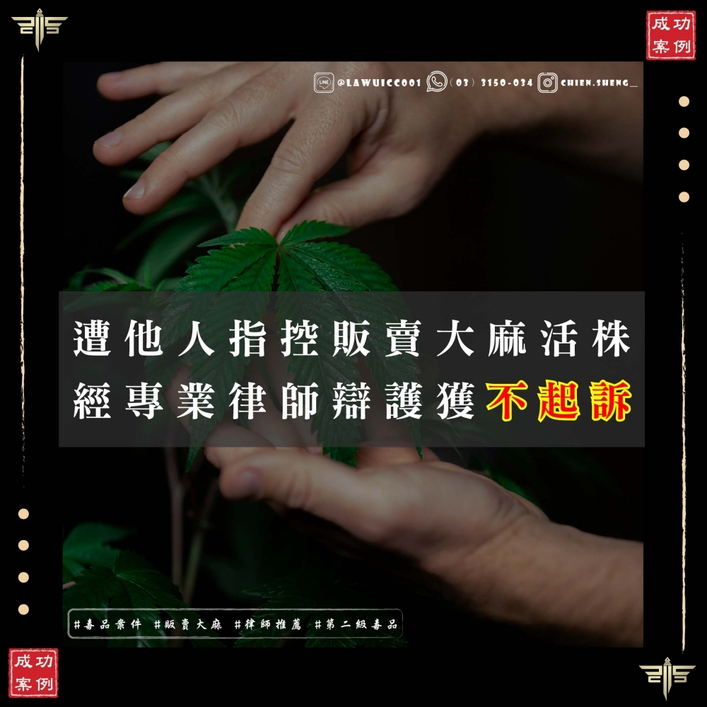 【成功案例】販賣大麻