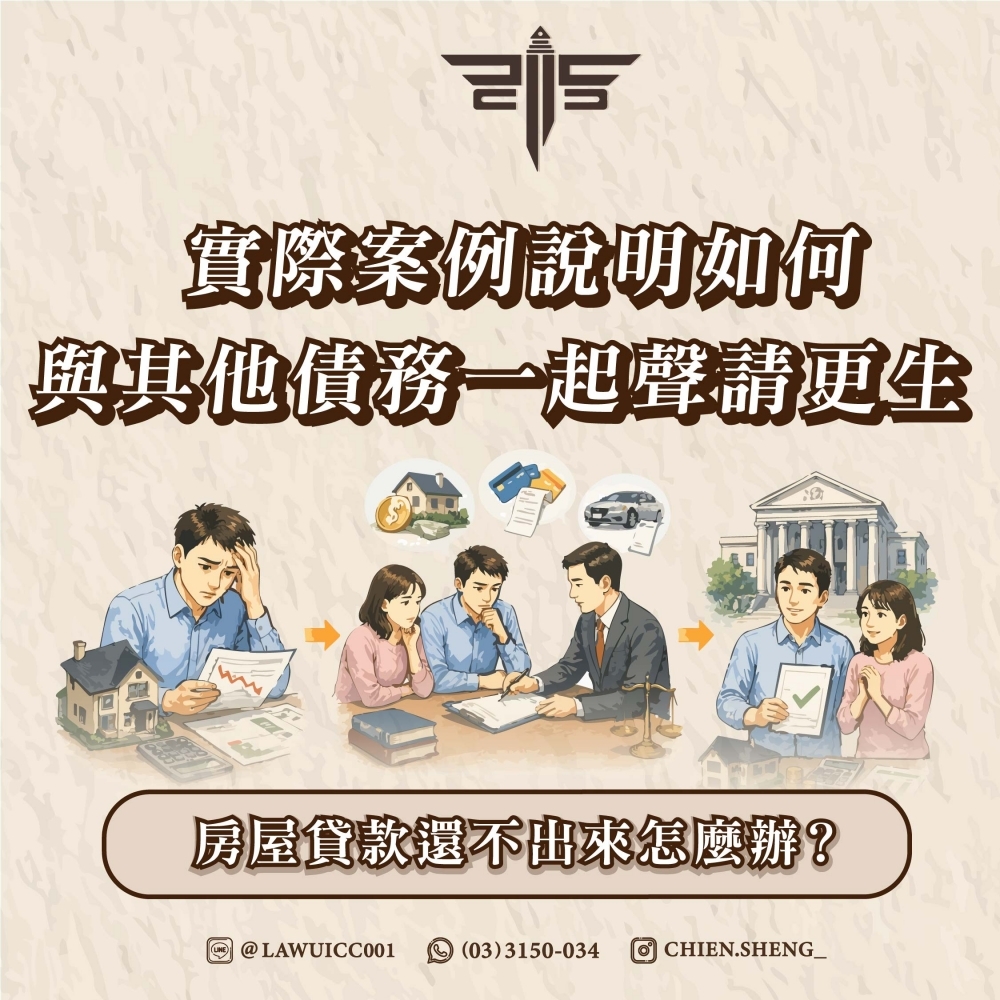 房屋貸款還不出來怎麼辦？實際案例說明如何與其他債務一起聲請更生