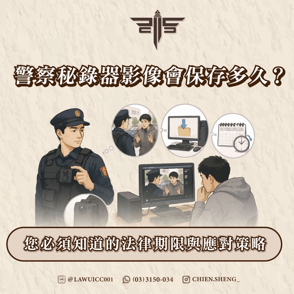 警察秘錄器影像會保存多久?您必須知道的法律期限與應對策略