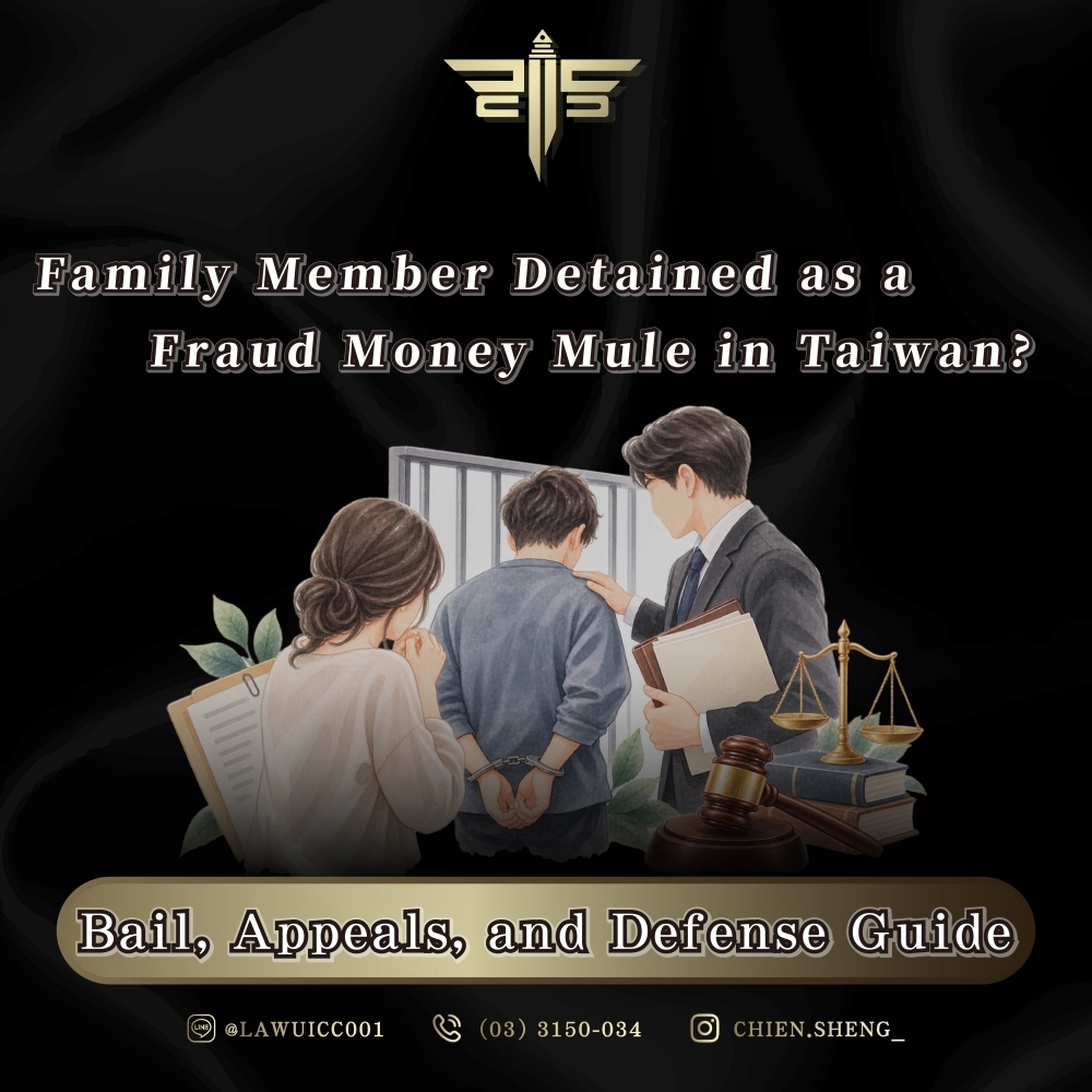 Family Member Detained as a Fraud Money Mule in Taiwan? Bail, Appeals, and Defense Guide