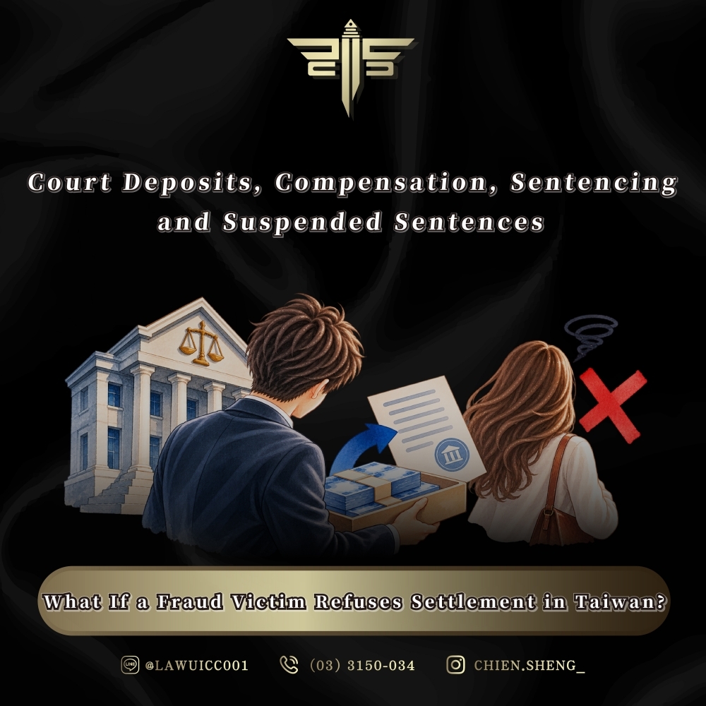 What If a Fraud Victim Refuses Settlement in Taiwan? Court Deposits, Compensation, Sentencing, and Suspended Sentences
