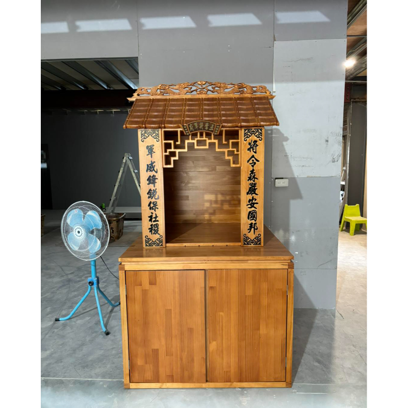 客製化實木神龕(五營屋+櫥櫃桌)