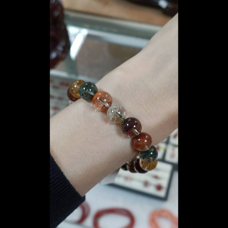 精品高冰亮透彩色幽靈手珠