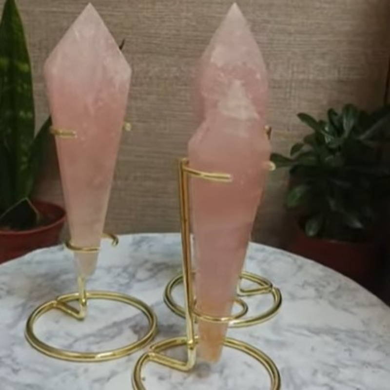 巴西粉水晶權杖擺件