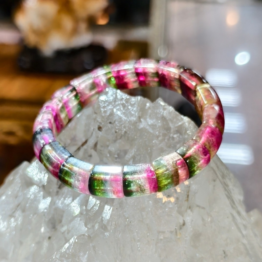 淨透粉嫩西瓜碧璽手排