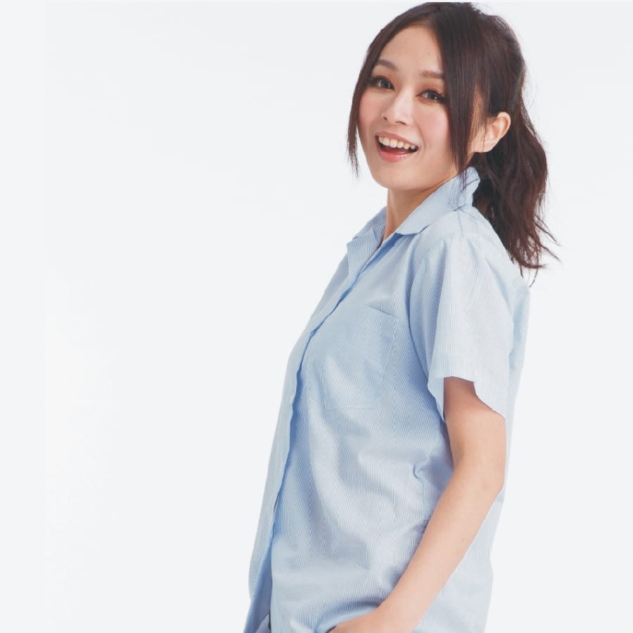 短袖條紋襯衫