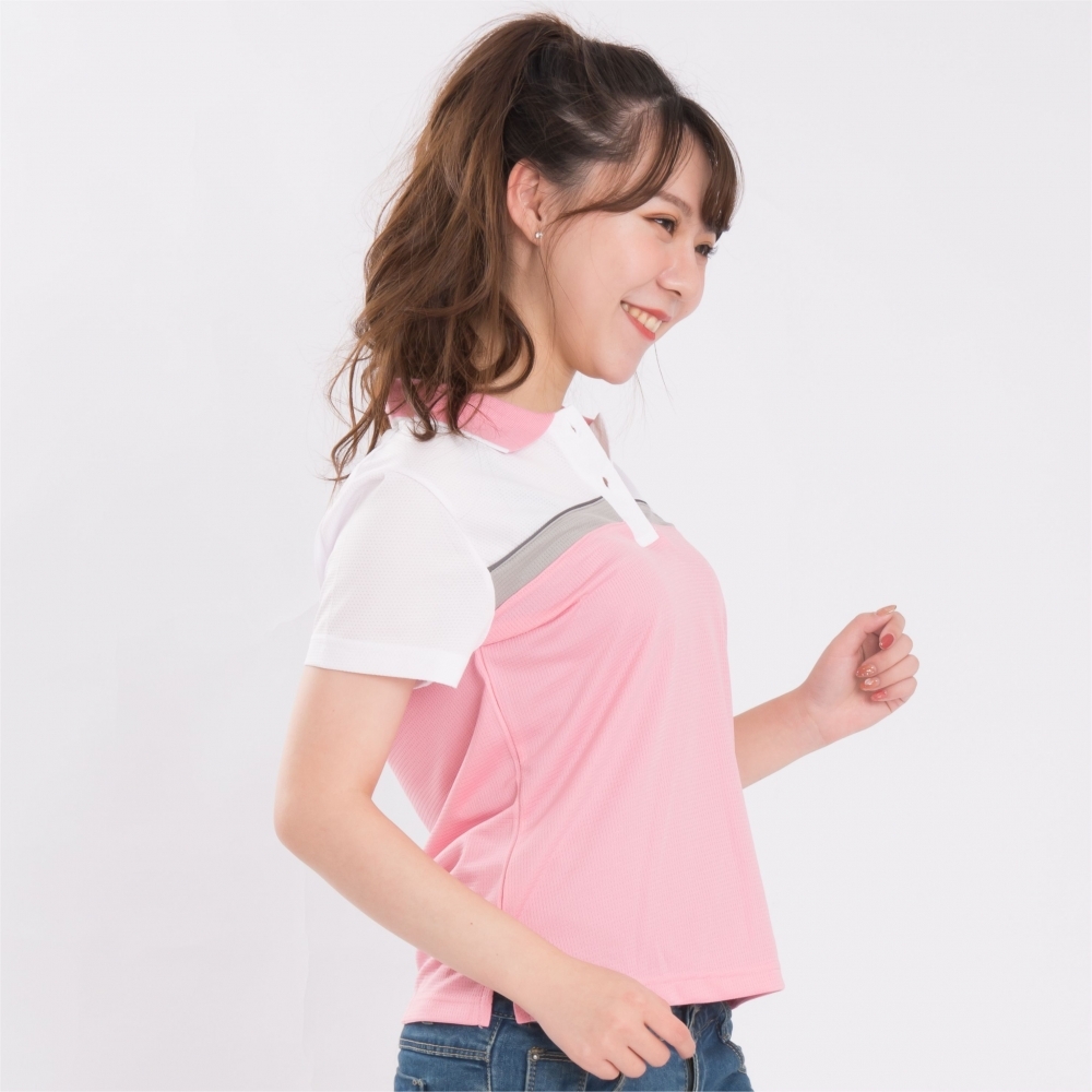 ML605-1 女版-亮格布短POLO衫