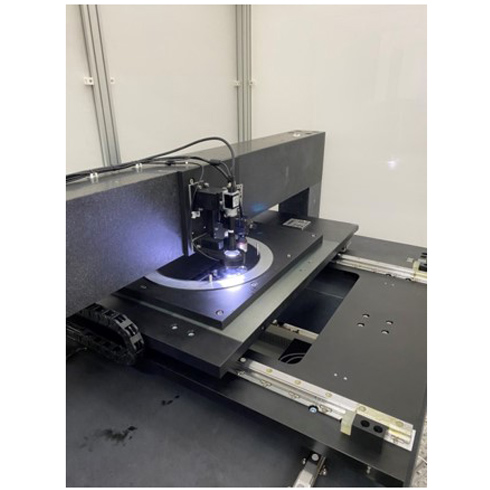 Semiconductor wafer substrate thickness and diameter measuring machine