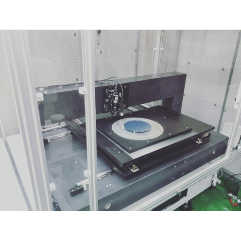 Semiconductor wafer substrate thickness and diameter measuring machine