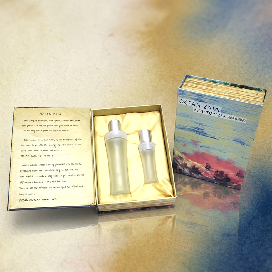 保養品禮盒/手工濕裱盒/精裝盒/吸鐵式攤平盒