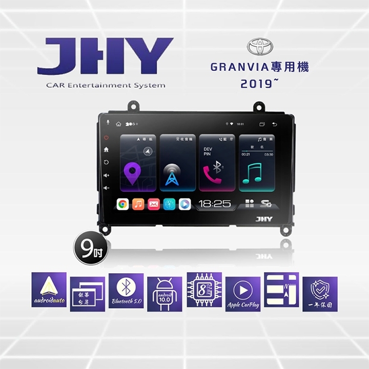JHY S系列 TOYOTA豐田Granvia 9吋 2019車用多媒體安卓主機