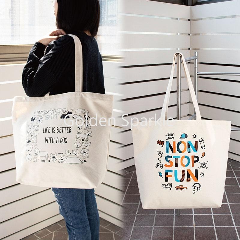 本白帆布袋+長提把