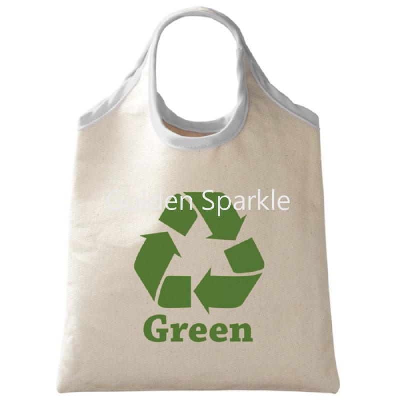 袋提一體小尺寸網印本白帆布手提袋