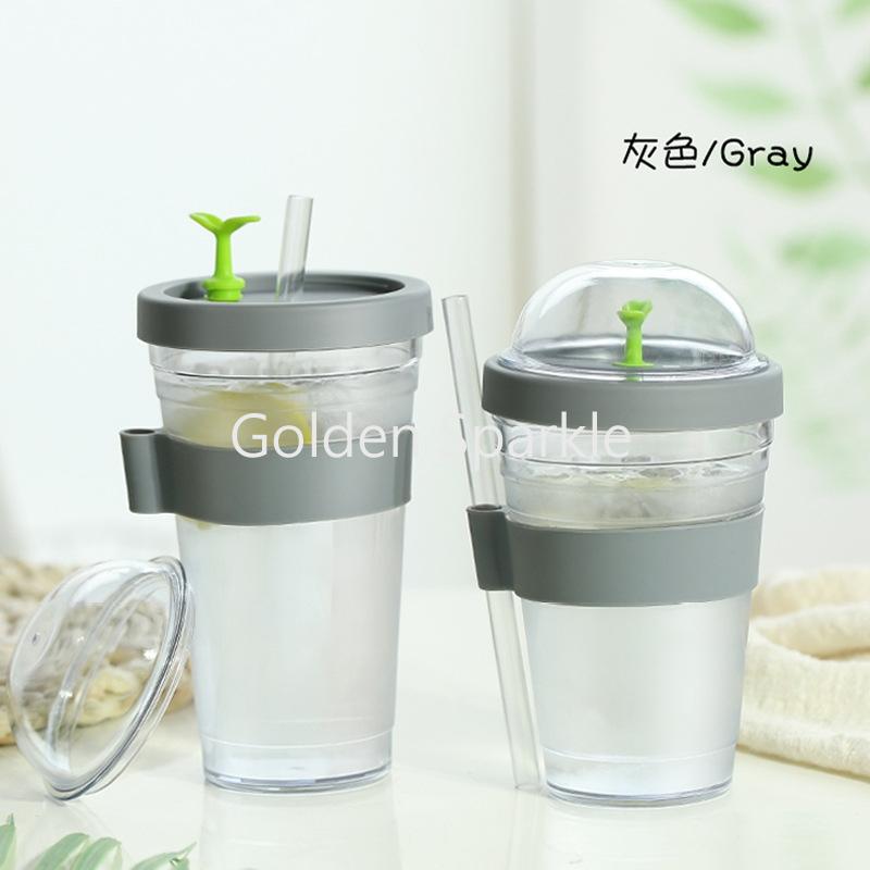 創意樹苗吸管杯