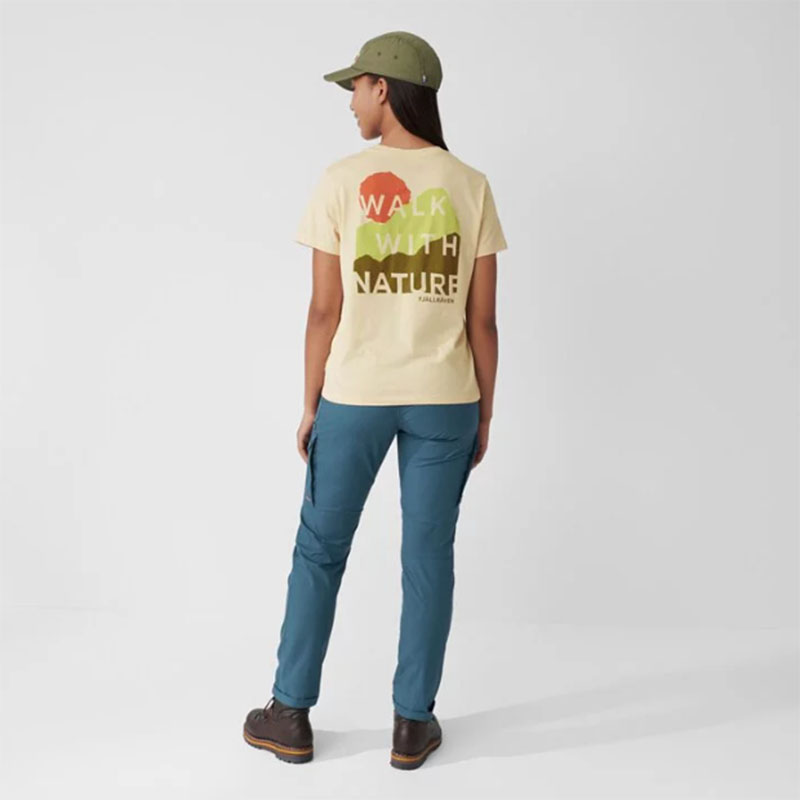 Fjallraven 北極狐 Nature T-shirt 有機棉T恤 女 鼠尾草綠 靛藍 黑 84787 短袖上衣 印花T恤