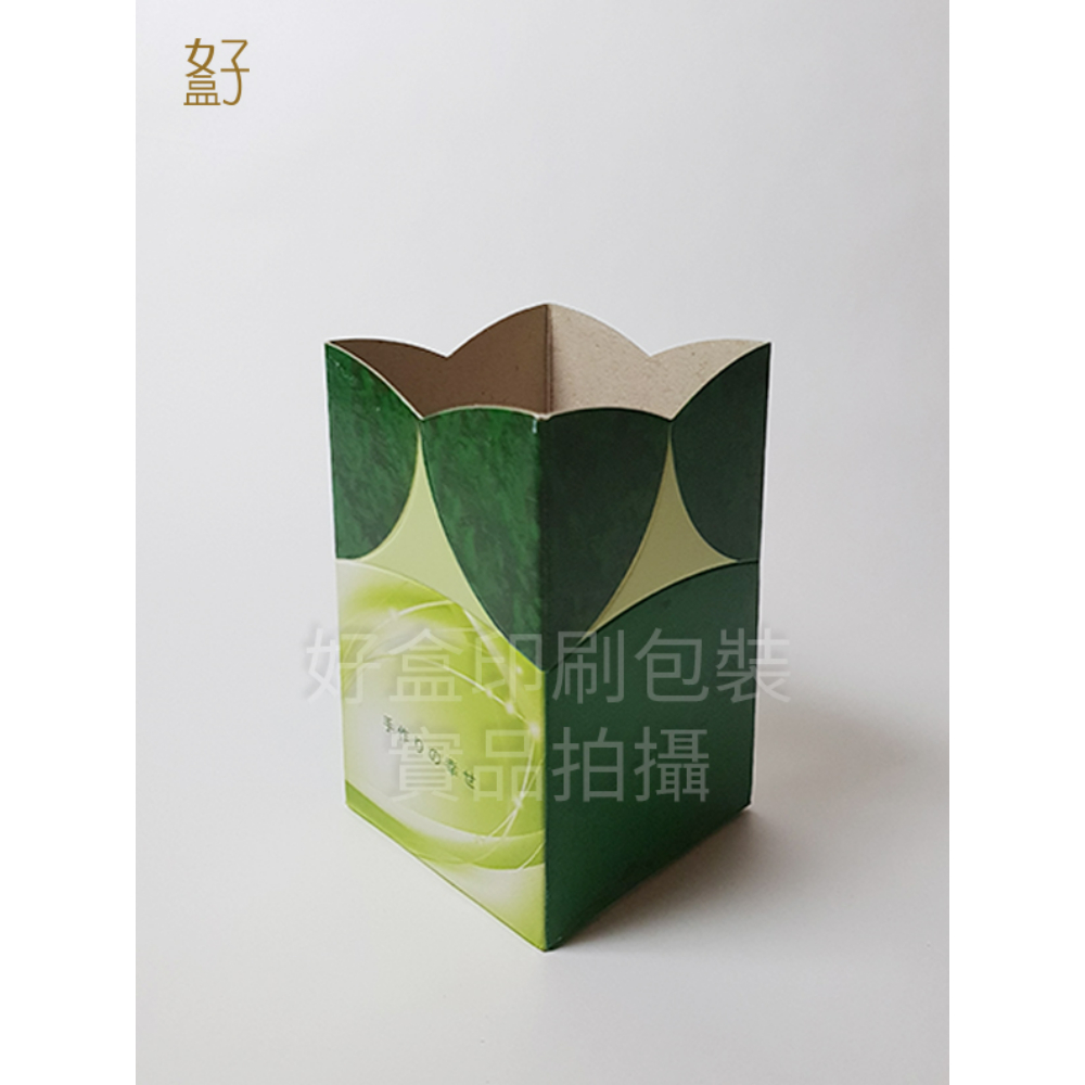 花型盒/6.5X6.5X6.5公分/萬用盒/綠/現貨供應