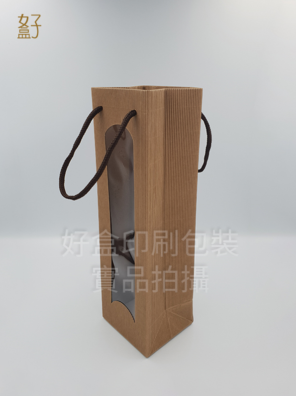 牛皮紙袋/11x10x36.2公分/瓦楞紙/貼窗手提袋/型號D-16105/◤ 好盒 ◢