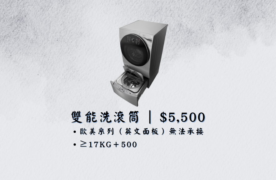 雙能式洗滾筒｜≧17