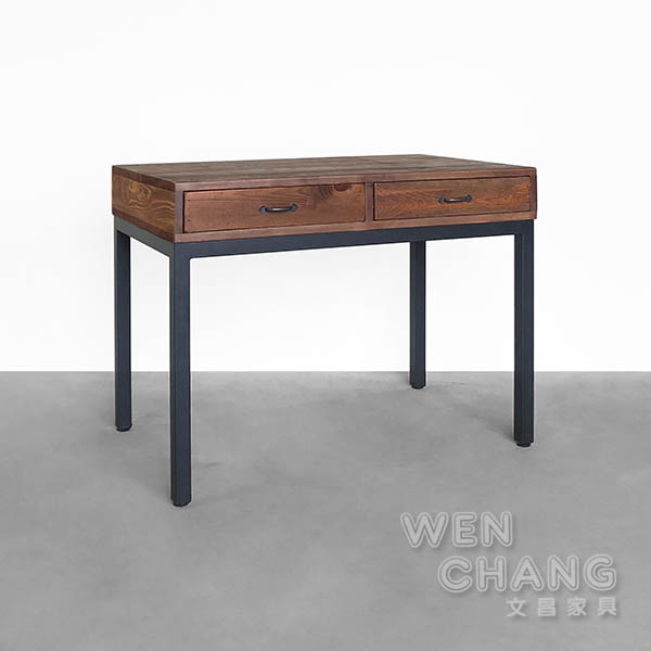 訂製品 仿舊色雙抽桌