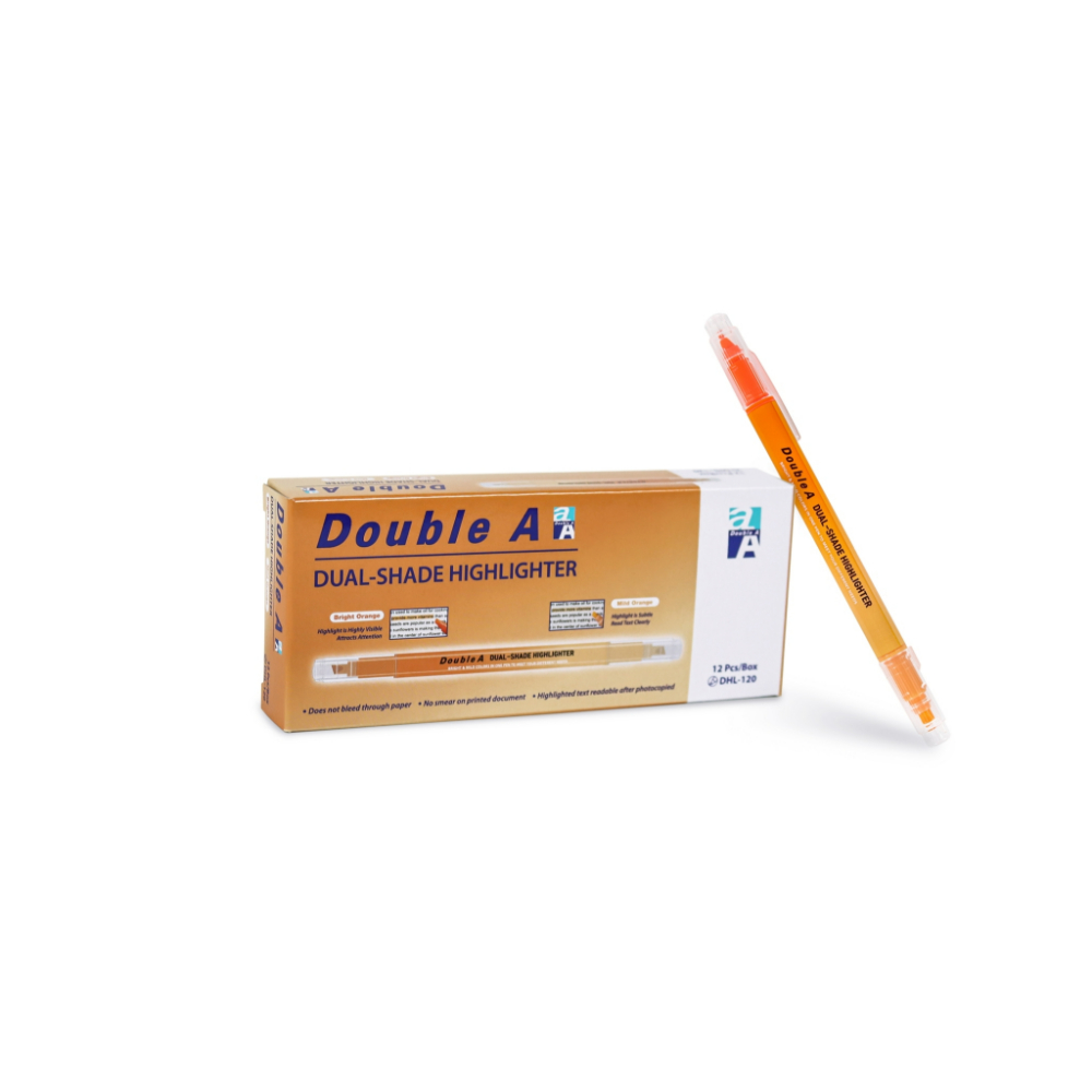 Double A 雙頭螢光筆-橘+粉橘