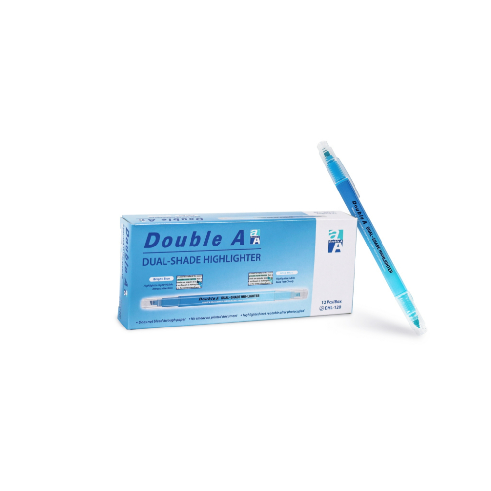 Double A 雙頭螢光筆-藍+淡藍