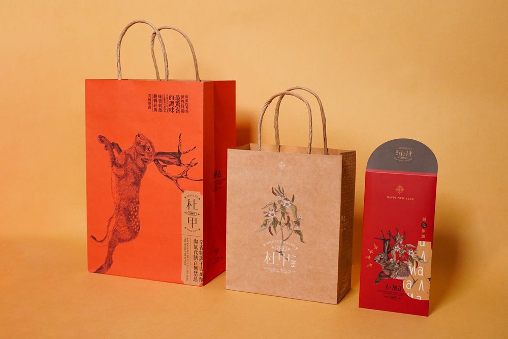 年節禮品組合(含牛皮提袋、紅包袋)