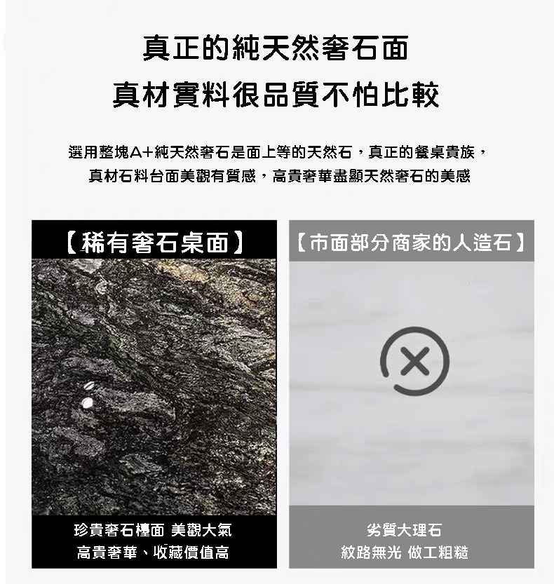 愛麗絲傢俱-耀世珍品天然鉑金鑽餐桌面板紋理細節