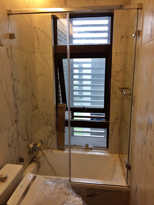 一字型缸上無框開啟門