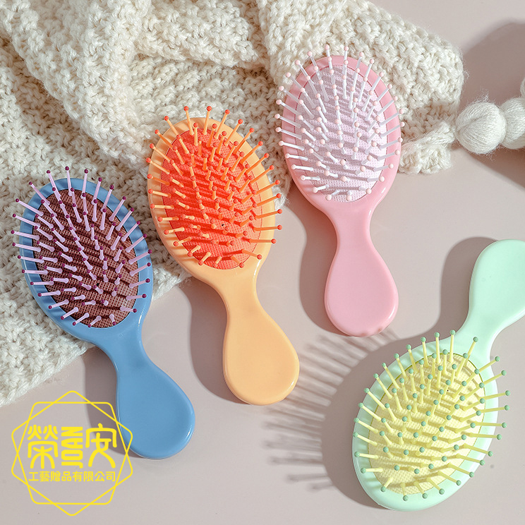 【來圖訂製｜LOGO印刷】繽紛糖果色氣墊按摩梳｜方便攜帶迷你小梳子
