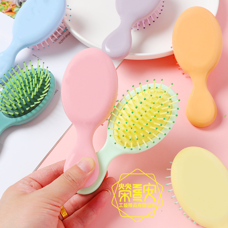 【來圖訂製｜LOGO印刷】繽紛糖果色氣墊按摩梳｜方便攜帶迷你小梳子